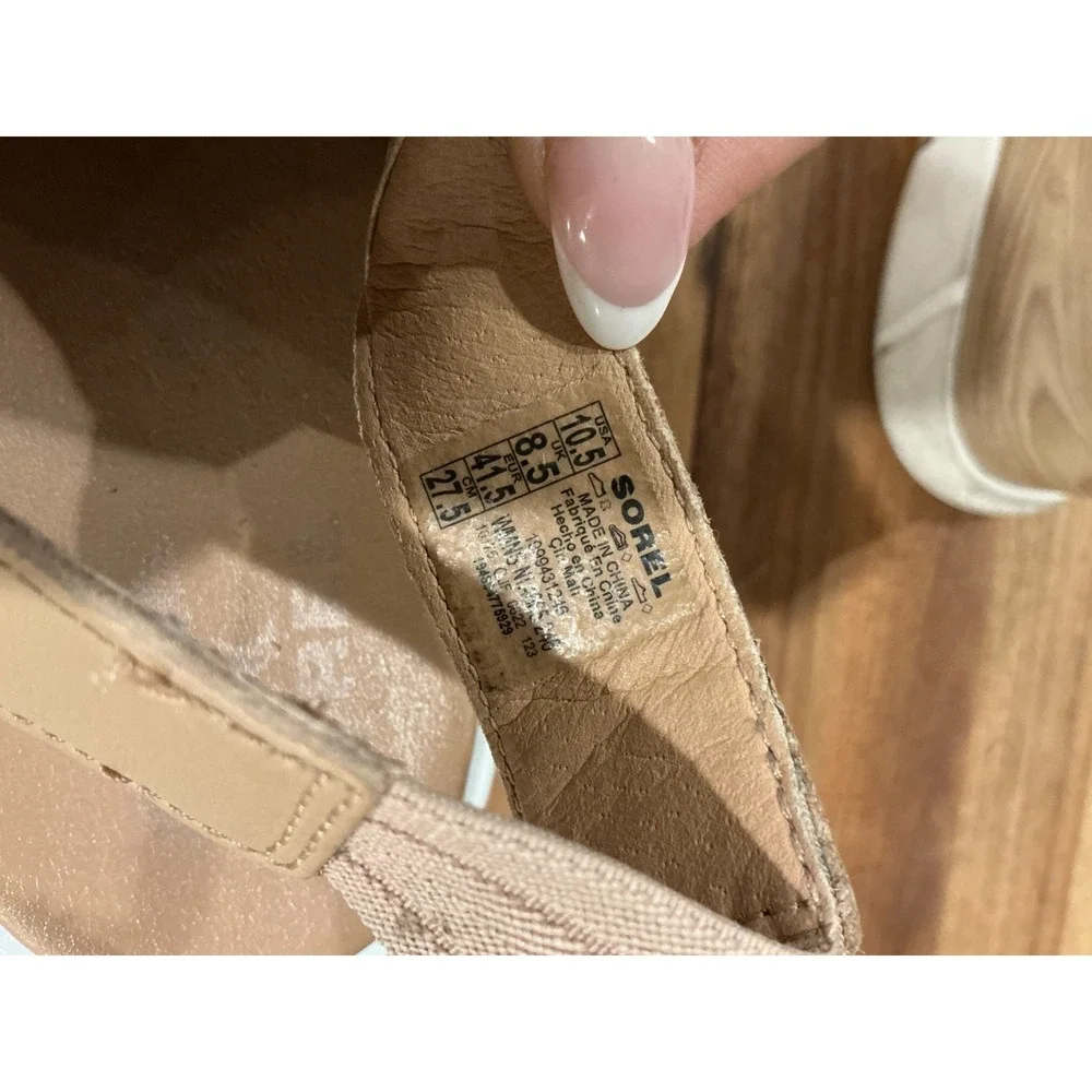 Sorel Joanie III Slingback‎ Sandal Honest Beige/White Womens Size 10.5